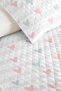 Heart Pastel White Girls' Pique Set-Minimal Pink Blue Baby Room Bedspread-160X220 cm - 3