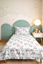 Panda Star Pastel Children's Room Single Pique Set-Mint Pink 160X220 cm Quilted Bedspread - 6