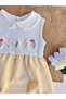 Tiny Floral Embroidered Yellow Baby Girl Summer Romper Jumpsuit / Layla - 6