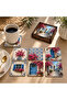 Alaçatı Esintisi Set of 6 Mdf Coasters – with Wooden Storage Box 9X9 cm - 2