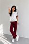 Women's Crew Neck Stripe Detailed Comfortable Cool Tracksuit Set - 3