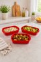 3-Piece Storage Container Set 3X1300 ml Microwave Safe Food Container with Steam Release Lid - 4