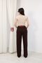 Calista Women's High Waist Wide Leg Fabric Trousers with Belt Detail - Belt Included - 9
