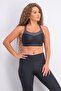 Women High Padded Crossback Sports Bra, Black