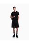 Men's Thick Jersey Woven Fabric Logo Embroidered Round Neck Short Sleeve Black T-Shirt - 2