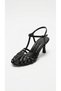 Velmya Women's Brown Leather Intertwined Band Hellenistic Design Single Band High Heel Shoes 8 cm - 2