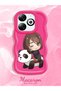 Infinix Smart 8 Pro Compatible Case Camera Protector Red Silicone Couple Phone Case Panda Pattern - 2