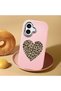 iPhone 16 Compatible Case with Camera Protector Pink Silicone Couple Phone Case with Heart Pattern - 2