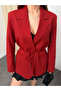 Women's Belted Blazer Jacket Oversize Stylish Office Casual Long Sleeve Seasonal Jacket - 5