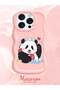 iPhone 16 Pro Compatible Case with Camera Protector Pink Silicone Couple Phone Case Panda Pattern - 2
