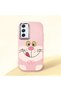 Samsung Galaxy A54 Compatible Case Camera Protective Pink Silicone Couple Phone Case with Cute Pattern