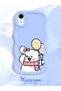iPhone Xr Compatible Case Camera Protector Blue Silicone Couple Phone Case Cat Pattern - 2