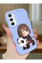 Samsung Galaxy A34 5g Compatible Case Camera Protector Blue Silicone Couple Phone Case Panda Pattern