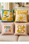 Colorful Modern Patterned Throw Pillow Covers Energetic Stylish Living Room Decor 4-Piece Throw Pillow Covers - 3