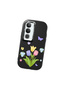 Vivo Y19S Compatible Case Camera Protector Black Silicone Couple Phone Case with Floral Pattern - 3