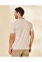 Men Beige Striped Polo T Shirt - 3