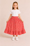 Girl's Long Skirt Summer Patterned Elastic Waist Comfortable Loose Skirt