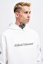 Men's Patched Ethnic Hooded Sweatshirt Ecru - 3