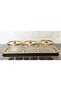 Wicker Framed Full Gold Bowl Set with Tray & Sugar Bowl & Presentation Tray & Snack Bowl - with Cut-Out Bowl - 4