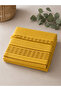 Mustard Yellow Double Pique Bedspread 100% Cotton 230X240 cm Woven Patterned Pique - 2