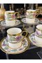 Acar Plus Porti̇a Luxury Porcelain Colorful 6-Person Gold Gilded Coffee Cup Set 90 ml - 8