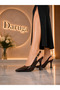 Women's Brown Patent Leather Pointed Toe Thin Heeled Shoes – Stylish for Office, Events, and Daily Use