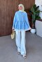 Leya Lace Detail Shirt Tunic Blue - 2