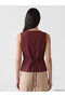 Nevavm Women's Classic Vest with Belted Waist in Linen Blend - 3