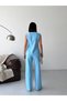 Women's Gold Button Detailed Vest and Trousers Two-Piece Set - Baby Blue - 7