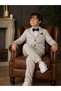 Boy's Linen Effect Jacket and Bow Tie Suit - 2