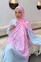 شال ناعم بنمط منقط باللون الوردي السكري - 2
