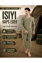 |   Military Tactical Underwear Bottom and Top Comfortable Thermal Cotton Set Camping Set (Nano Green) - 4