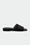 Ciffy Knitted Detailed Flat Women's Black Slippers - 2
