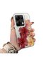 Poco M6 Pro 4g Compatible Silicone Edge Hard Back Case Couple Phone Case with Floral Pattern