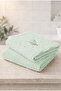 2-Piece Hand/Face Towel Set 50X100 cm - Embroidered Green