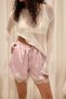 Atrani Lace Detail Pink Satin Shorts - 6