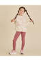Girls Burgundy Floral Print Leggings - 2