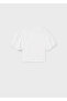 Girl's Puffy Sleeve T-Shirt White 6001 - 4