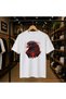 Keskin Kartal Red Printed 100% Cotton Oversize Loose Regular Fit Crew Neck T-Shirt