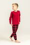 Boy's Pajama Set Printed Red Long Sleeve Pajama Set Us2647-C-V3 - 2