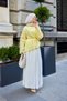 Women's Waist-Tie Skirt Top Blouse Yellow - 4