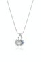 Gray Color Women's Necklace with Sun and Moon Figures and Zircon Stones - 4