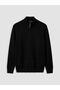 Lcwaikiki Classic Black Regular Fit Stand Collar Men's Knitwear Cardigan - 4