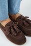 Eliya Women's Genuine Leather Colorful Lace-Up and Tasseled Brown Shoes - 4