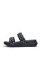 F Mode Go Checkerboard Denim Two Bar Slides For Womens