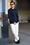 Navy Blue 100% Cotton Slim Fit Men's T-Shirt E7187 - 5