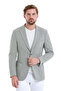 Gray Slim Fit Checkered Mono Collar Classic Jacket