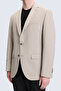 Beige Slim Fit Mono Collar Classic Jacket - 4
