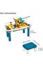 1 Set Plastic Multi Functional Building Block Table Chair Set Reversible Top Storage 108 Pcs - 2
