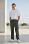 Men's 100% Natural Cotton Raw Fabric Trousers with Pockets - 3
